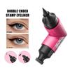 Set di 2 Timbri Eyeliner a Doppia Estremità (Marrone scuro), Matita Eyeliner Liquido Impermeabile a Lunga Tenuta, Kit Strumenti per Trucco Occhi Asciugatura Rapida Anti-sbavature