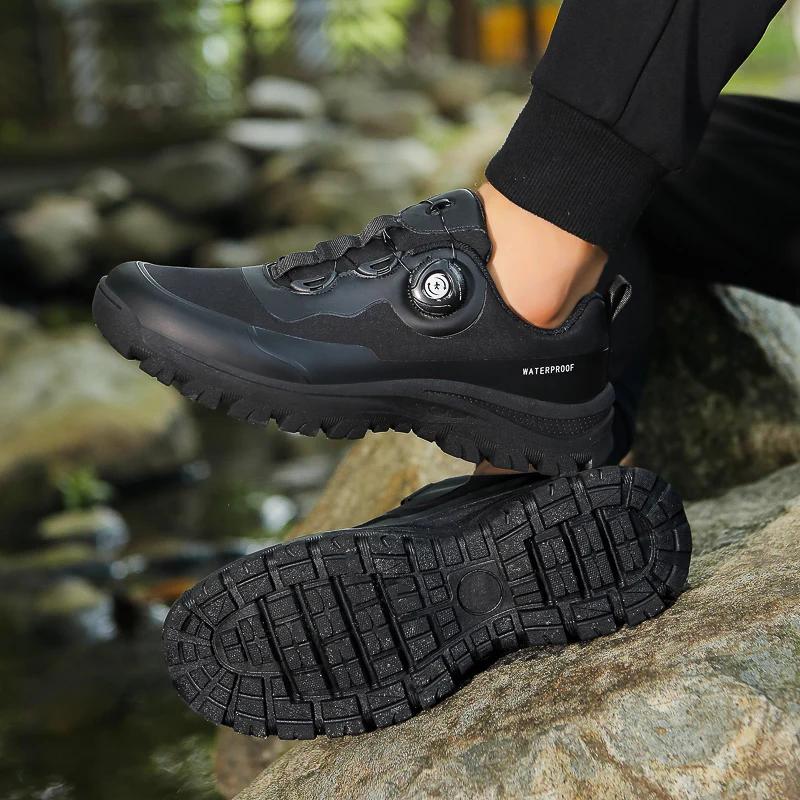 Chaussures de Trekking pour Homme de Haute Qualité Boucle Rotative Chaussures de Randonnée Homme Baskets Décontractées d'Extérieur Homme Chaussures de Marche Respirantes Antidérapantes