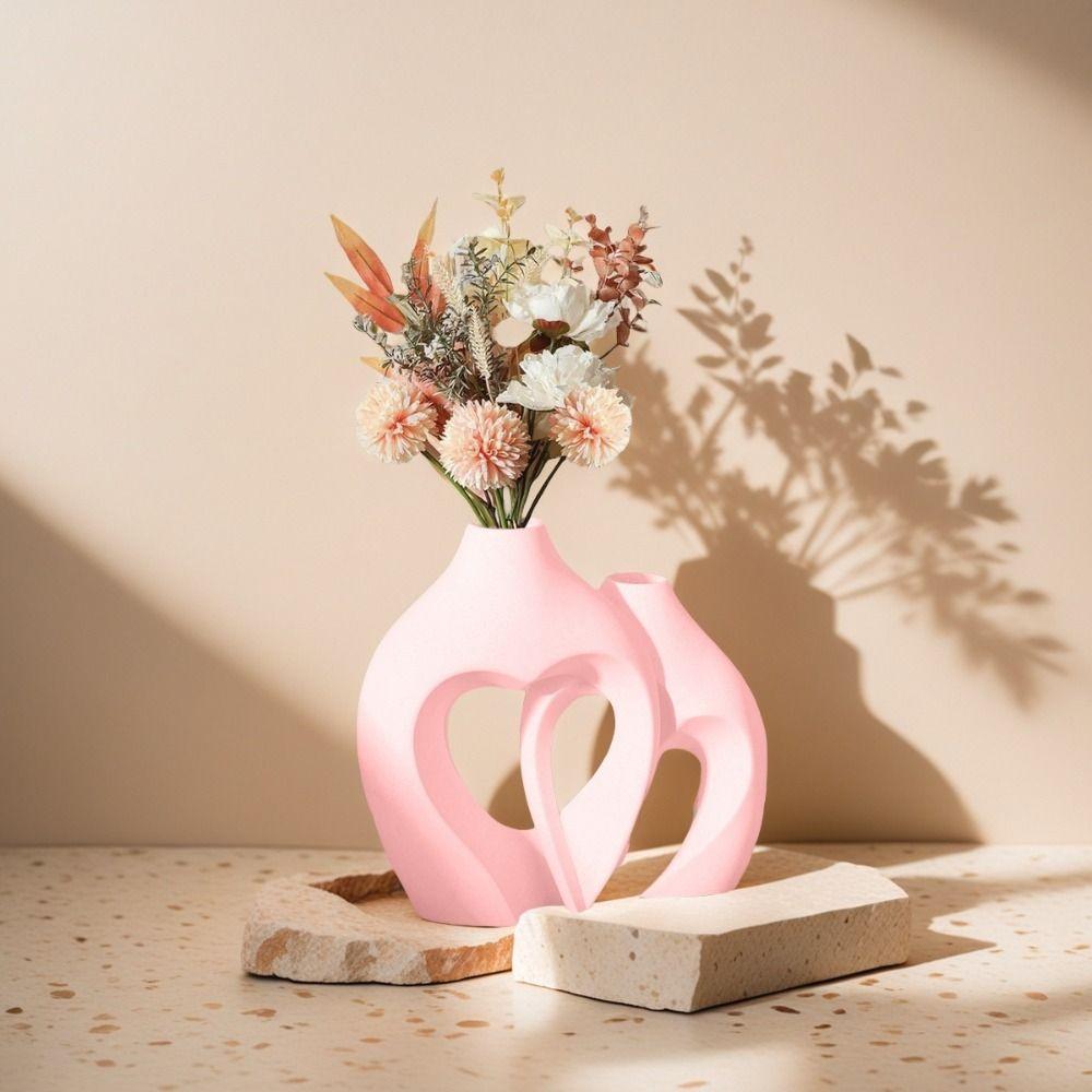 

Creative Heart Vase Modern Flower Pot Desktop Ornament Flower Utensils Home золотий