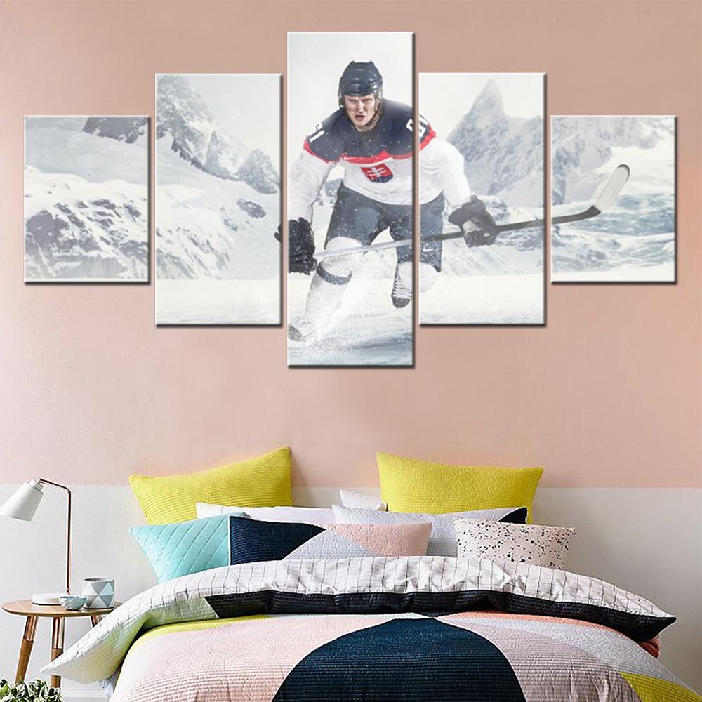 

5 Pieces Canvas Wall Arts Sports Poster Painting Ice Hockey wallpaper hd Wallpaper Home Decor Modular Picture Print Living Room 20x35 20x45 20x55cm
