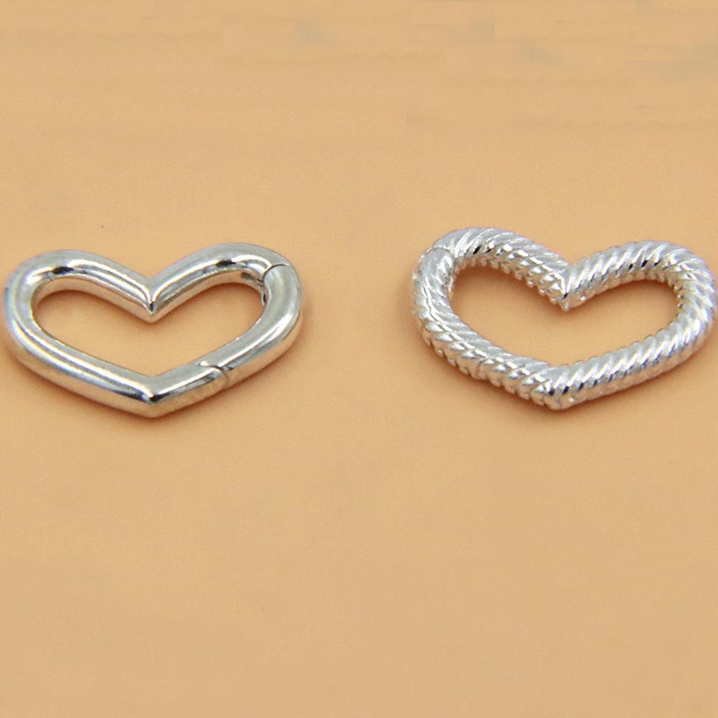 Silver Heart Buckle Necklace Enhancer Shortener Love Heart Clasp DIY Bracelet Pendant Jewelry Connector
