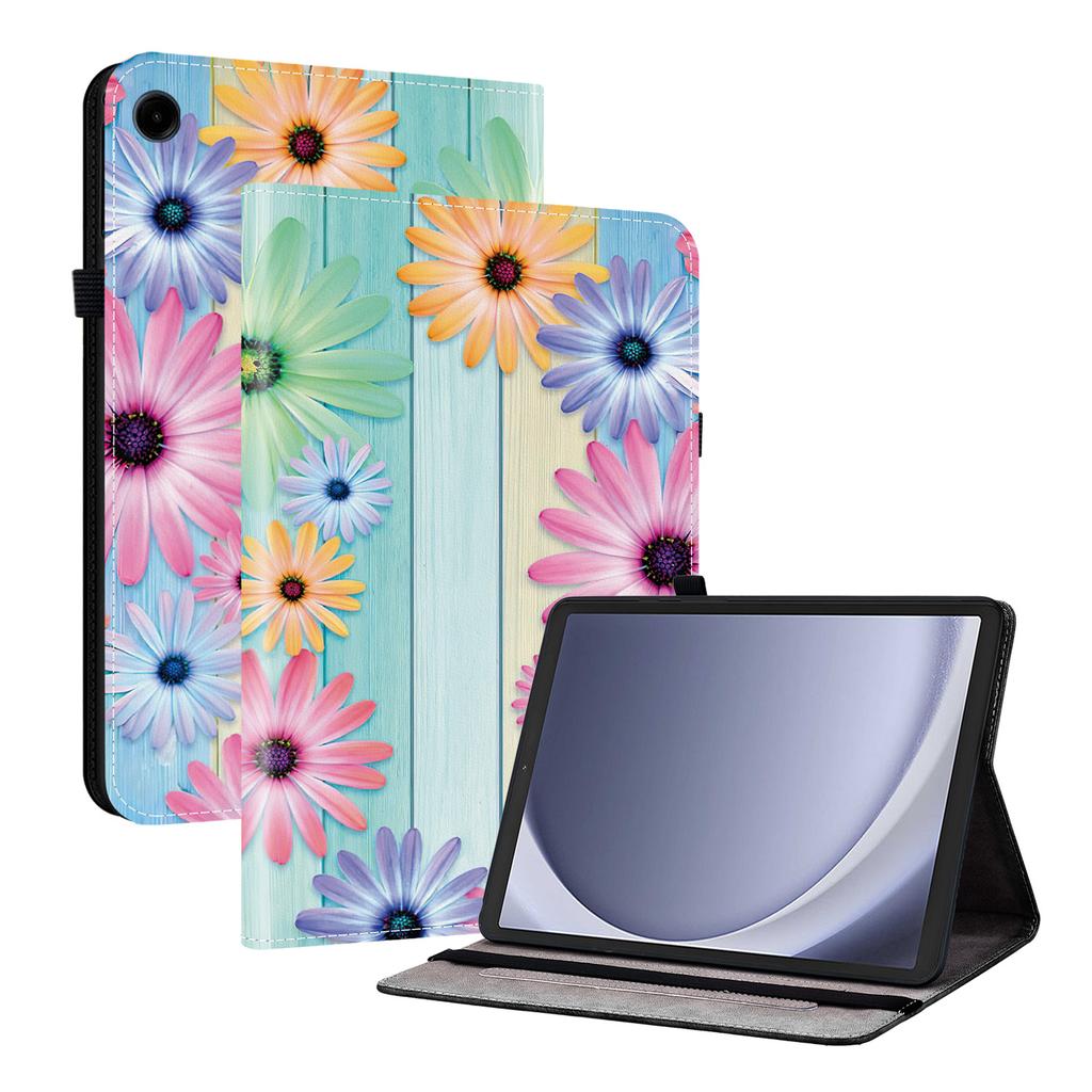 Para Samsung Galaxy Tab A11 Capa de Couro Estampa Impressa Suporte Capa para Tablet com Porta-Cartões
