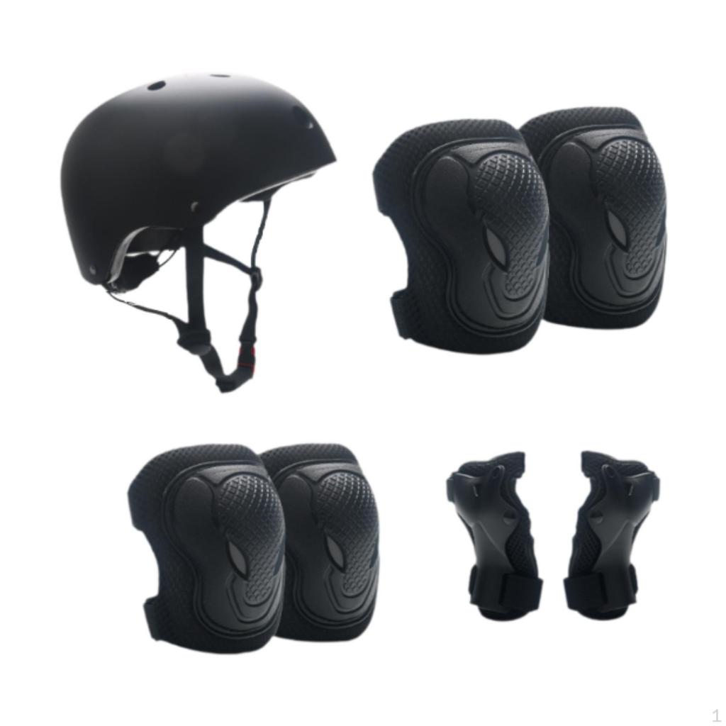 7Pcs/Set Children Cycling Helmet with Knee Elbow Wrist Guards for Multi Sports