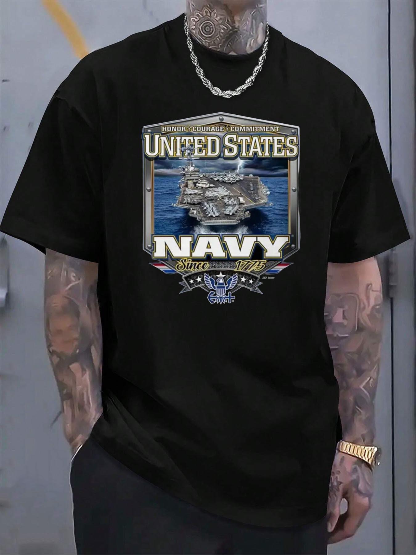 US Navy  United States Navy  Graphic Print Cotton T-shirt - Patriotic Design XL
