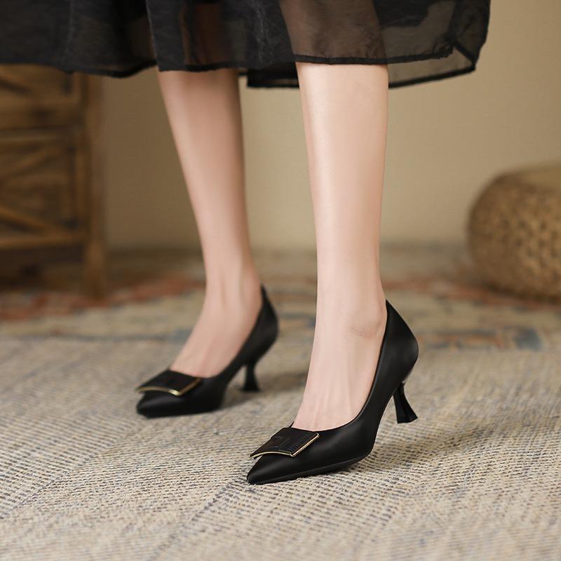 8-6 pointed thin heel high heels for women's new temperament light mouth high heel single shoes for women