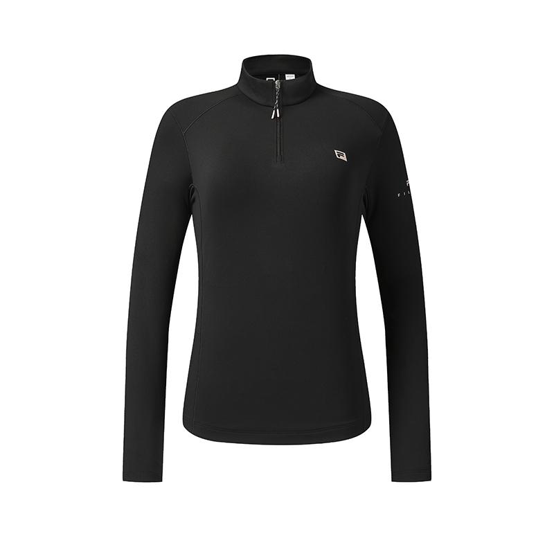 FILA Fitness Casual Sports Simple Breathable Stain Resistant Elastic Knit Long Sleeve T-Shirt Women Tops A11W541206FBK