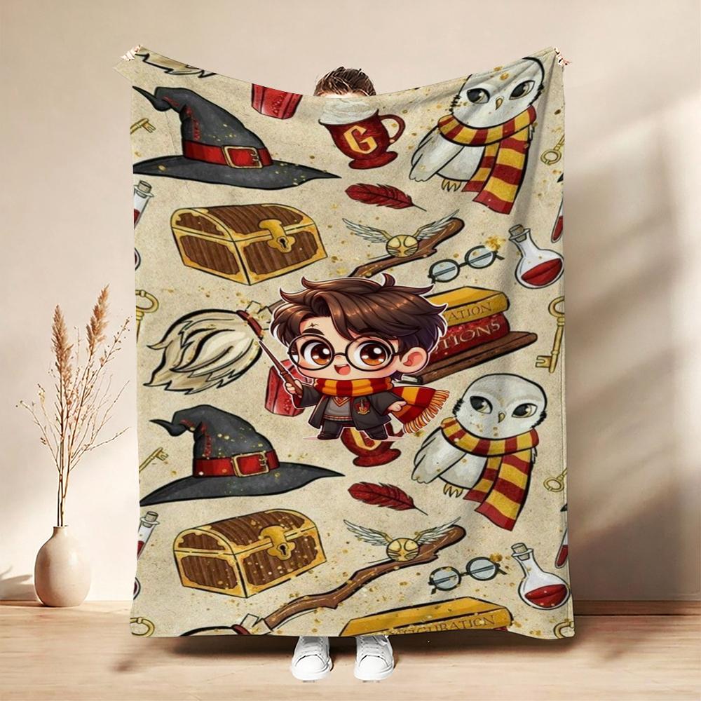 Harry Potter'S Magical World Theme Printed Blanket Breathable Fleece Blanket For Bedroom Sofa Nap Home Party Decor Memorial Gift
