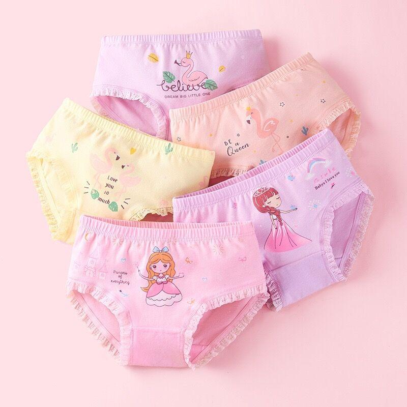 5Pc Random Color Baby Girls Briefs Panties Cotton Children's Underwear Girls Shorts