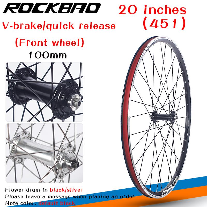 ROCKBAO Mountain Bike 20inch V brake Wheel set 406/451Rotary type Cassette 2Bearing 100X135mm 6/10S Bicycle Wheel