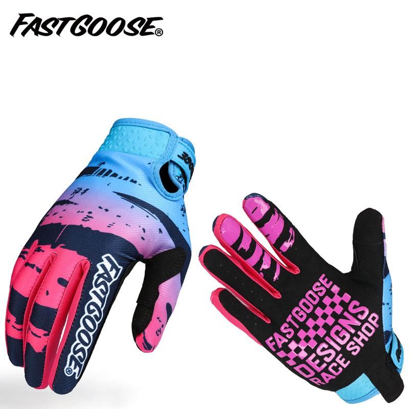 FASTGOOSE Unisex Long Finger Motorcycle Bike Off-Road Racing Gloves Adults Medium синий