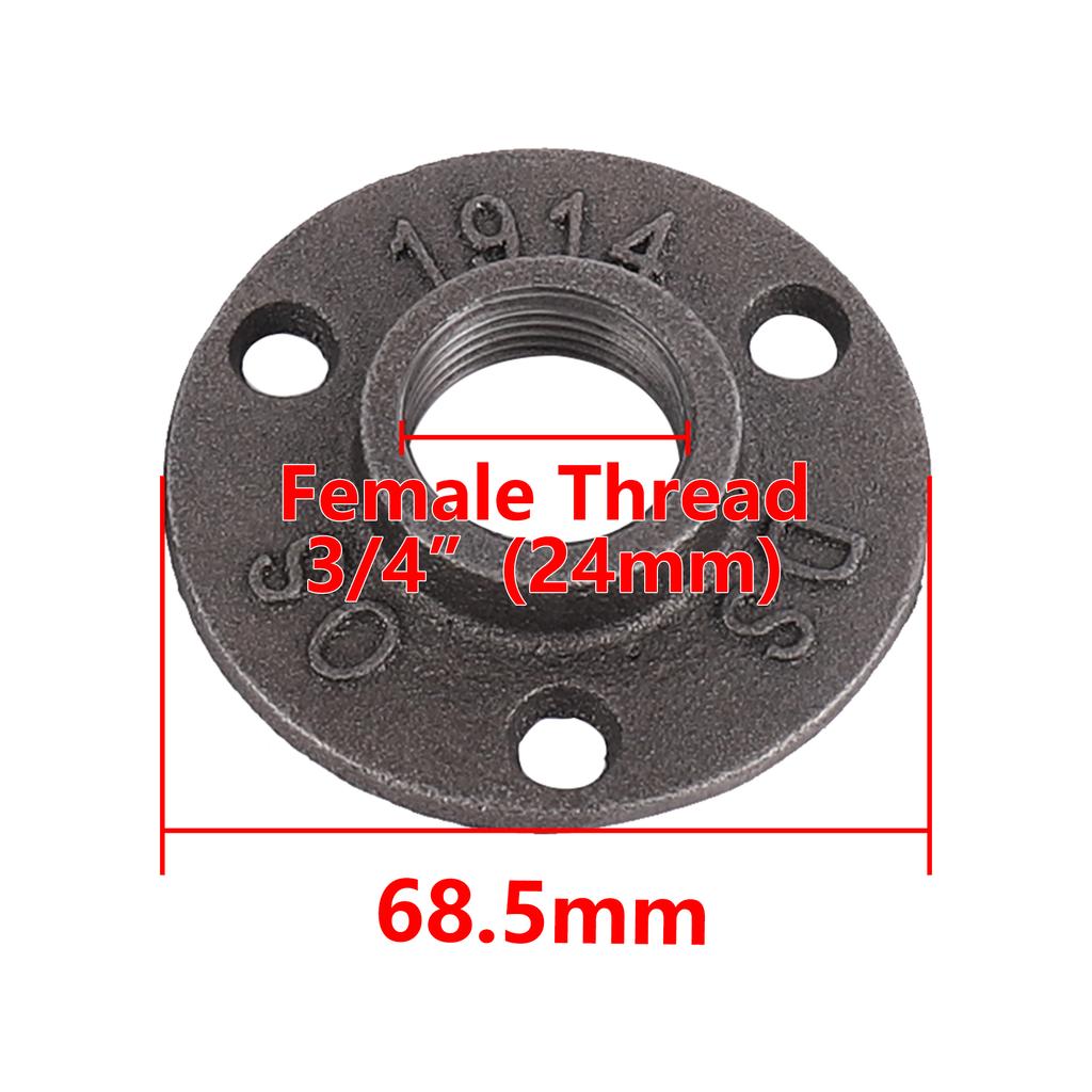 Floor Flange 1/2" 3/4" 1" Female Thread Pipe Flange Industrial Plastic Iron Pipe Fittings Garden Decorative Supplies