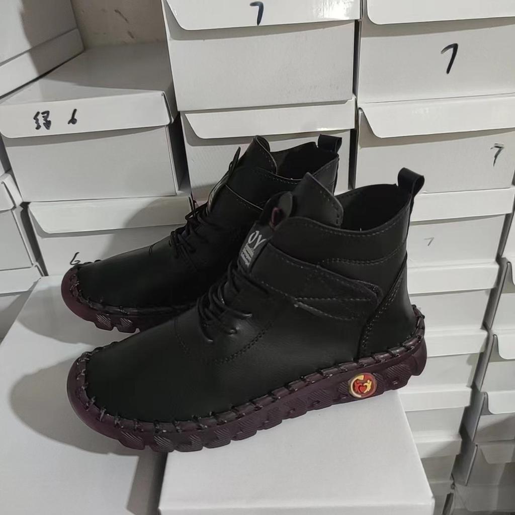 Winter women's shoes lace-up plush warm inner short boots women's shoes