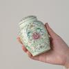 European-style Enamel Floral Vine Storage Jar Large-capacity Sealed Tea Canister Coffee Beans Candy Storage Jar Decorative Jar