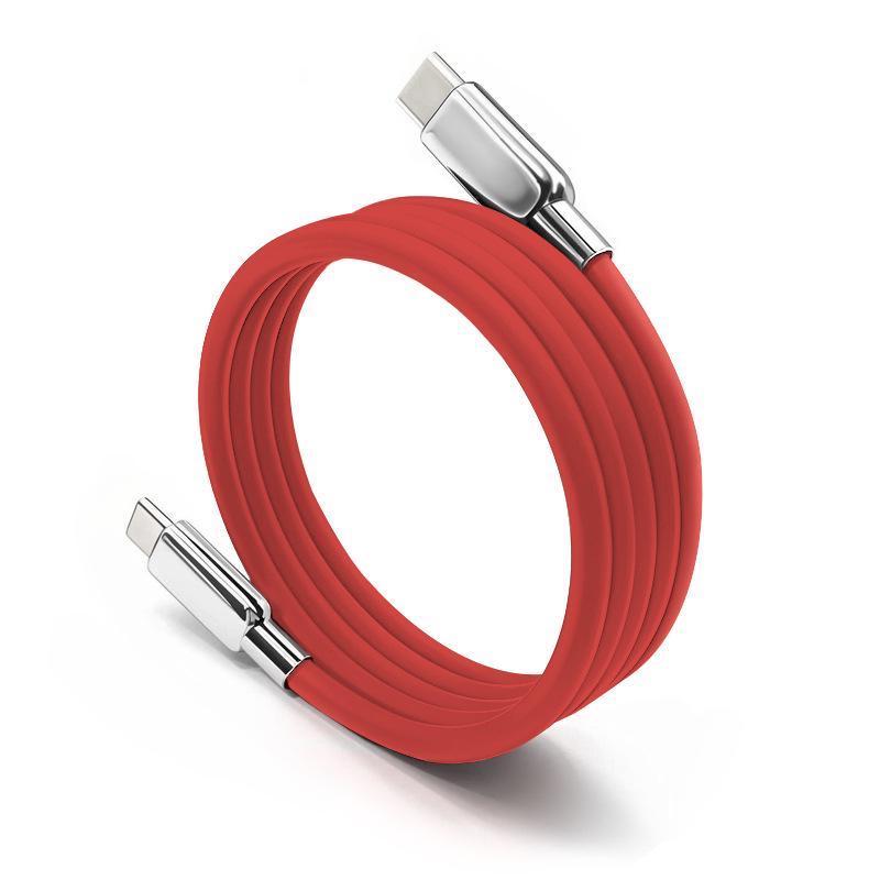 100W Fast-Charging Magnetic Type-C Cable with Storage, Compatible for iPhone 17, Android, Huawei.