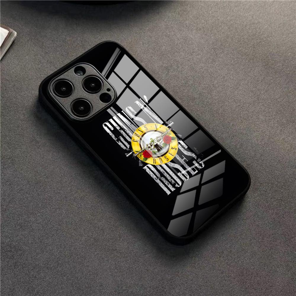 Band G-Guns N Roses Phone Case For 17 Pro Max IPhone 16 Pro 14 12 11 13 Mini X XR XS 15 Plus SE Glass Cover