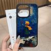 Oil Painting The Little Prince Black Silicone Hard Plastic Phone Case For Iphone 17 Air 16 15 14 13 12 11 Pro Max PC+TPU Cover