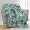 Horse Blanket Horse Gifts Soft Horse Blanket for Girls Cozy Lightweight Flowers Quilt Throw Bedding for Couch Bed Bedroom Decor