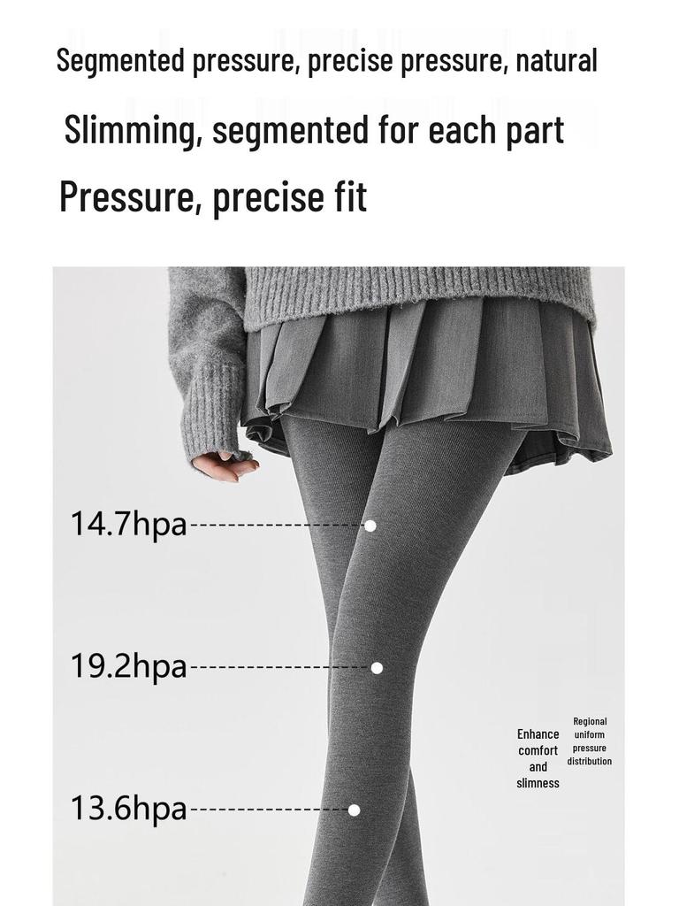 JIAZINI Damen Graue Mikro-Kompressions-Schlankheitsleggings - Fleecefutter, Rutschfest, Ideal für Frühling und Herbst/Winter.