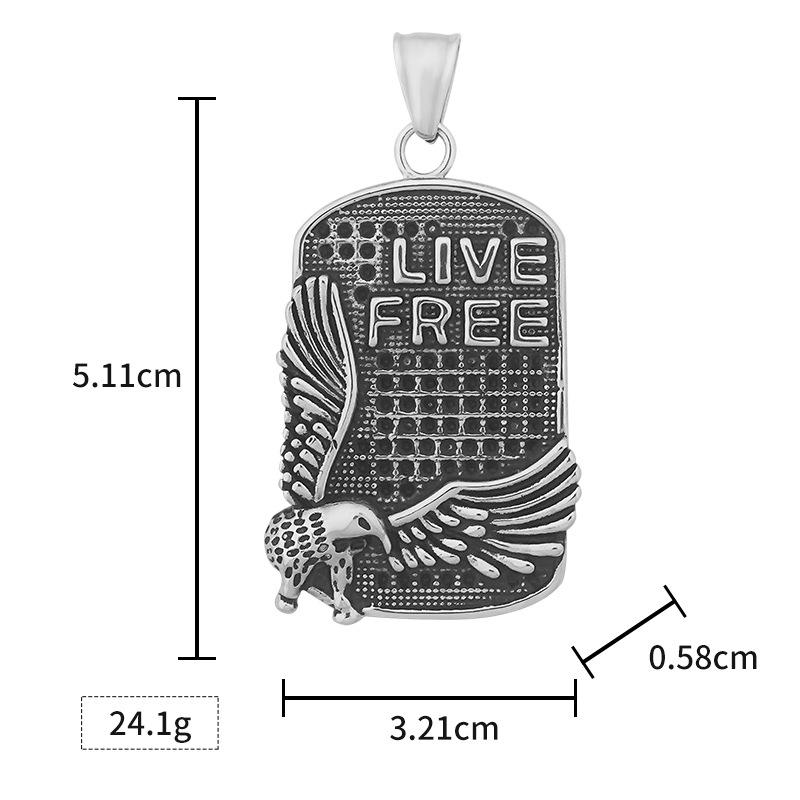 

Мужское ожерелье с квадратной подвеской в виде орла из нержавеющей стали, модная хип-хоп длинная цепочка для свитера, персонализированный и универсальный аксессуар в подарок