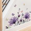 Romantic Purple Flowers Butterfly Bedroom Living Room Home Beautification Decorative Wall Stickers Room Decal