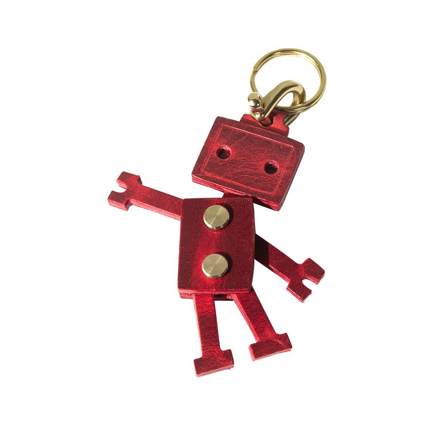 Handmade Genuine Leather Robot Keychain -Unique Top-Grain Leather Pendant Charm for Keys, Bag, Backpack Decor