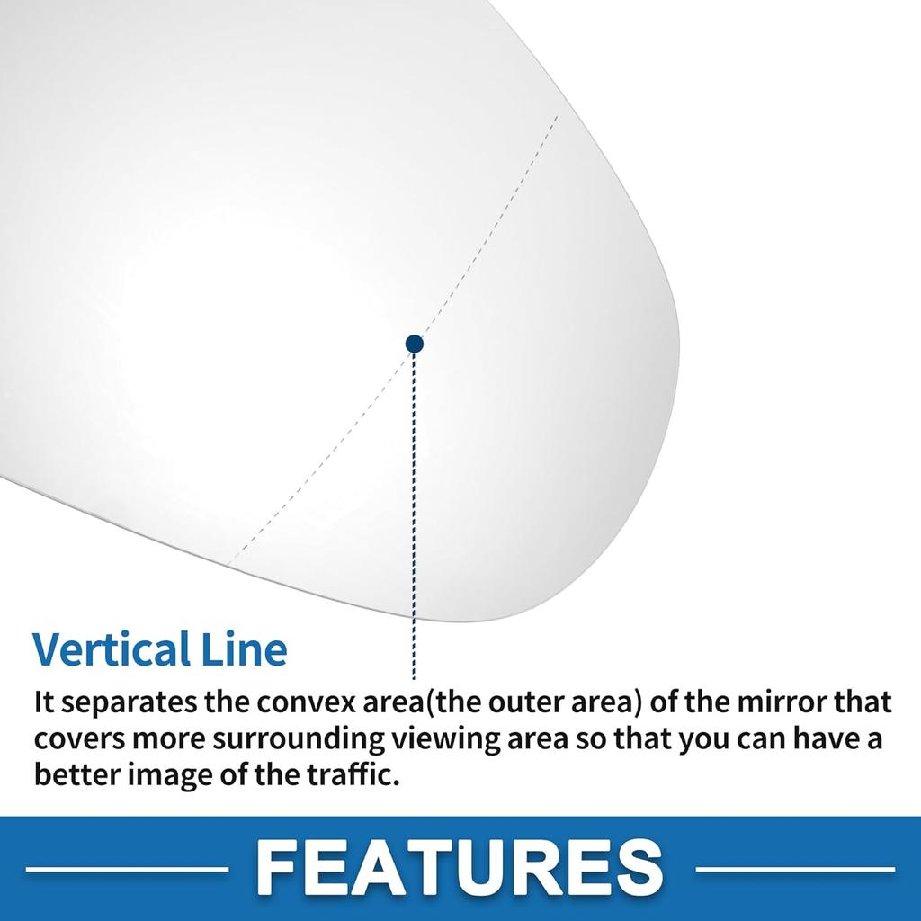 Right Side Mirror Glass Replacement No.7P6857522B/7P6857522C W/Backing Plate for Volkswagen Touareg 2010-2018