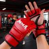 Half Finger Boxing Gloves Boxing MMA Kickboxing Gym Workout Knuckle Wrist Protection PU Leather Half Finger Punching Mitts