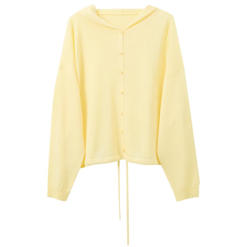 Sancai 2026 Spring Loose Hooded Knit Cardigan L