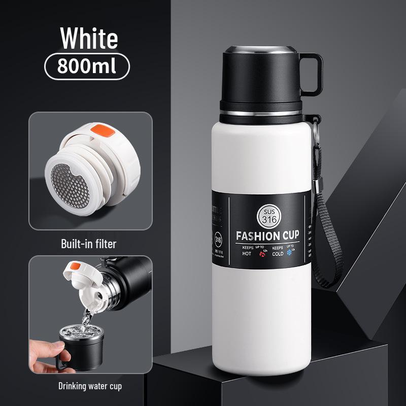 Large Capacity 304 Stainless Steel Insulated Portable Thermos Cup with Tea Separation