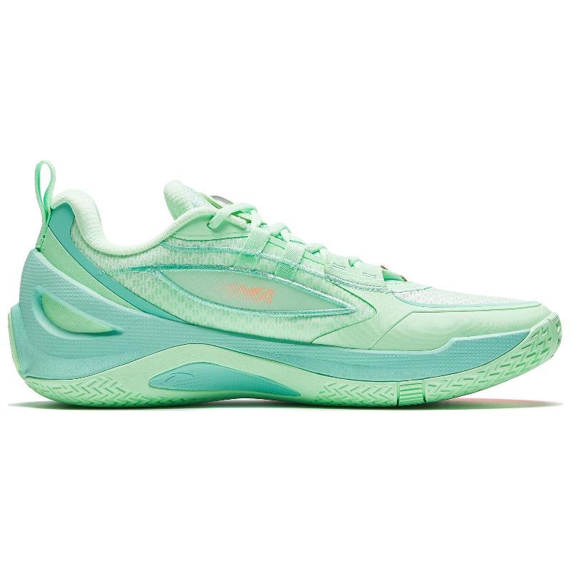 Anta Shunxi 1 V2 Men Low Top Basketball Shoes Green Orange 912431110Q-4