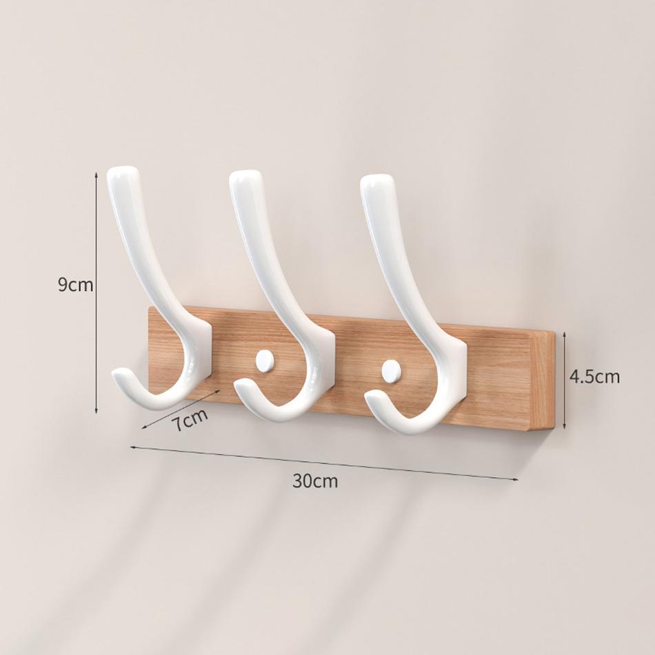 Nástěnný háček z ořechového dřeva Černá Bílá Hliník Creative 3 4 5 Řadové háčky do koupelny Kuchyňská dvířka Dekorativní držák na ručníky na ručníky