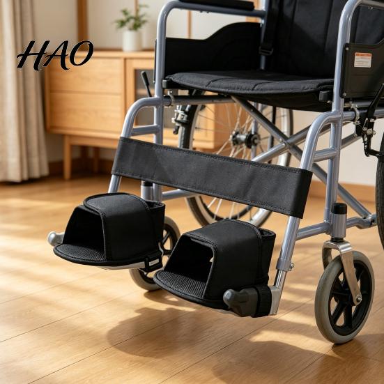 Wear Resistant Rehabilitation Gear Wheelchair Foot Restraint Shoe Holder, Adjustable Straps for Leg Anti-fall Mobility Assistance Supports,