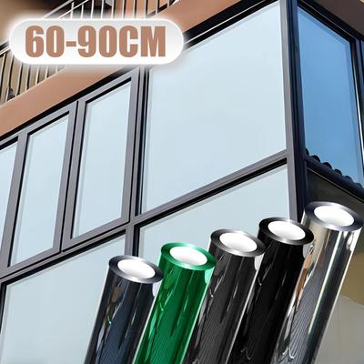 60-90CM Hausfenster-Sichtschutzfolie Anti-Look-Vinylspiegelfolie Nicht klebende Glasbildschirmaufkleberrollen UV-Schutzfolien