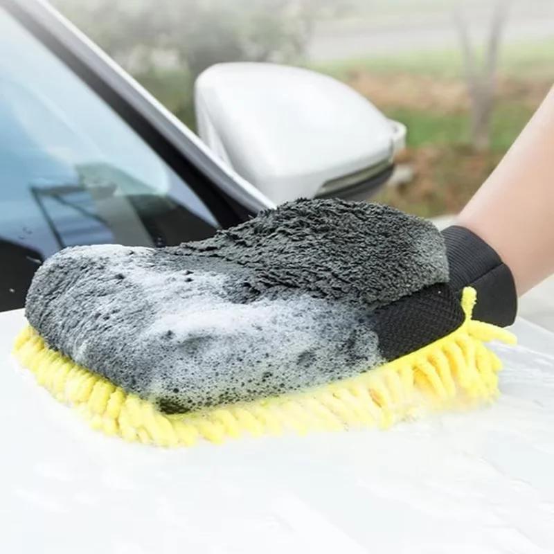 1 pieza Guantes de Lavado de Coche de Doble Cara Guantes de Chenilla de Microfibra Ultrafina para Coche Paño Especial para Limpiar el Coche Herramienta de Limpieza Antiarañazos