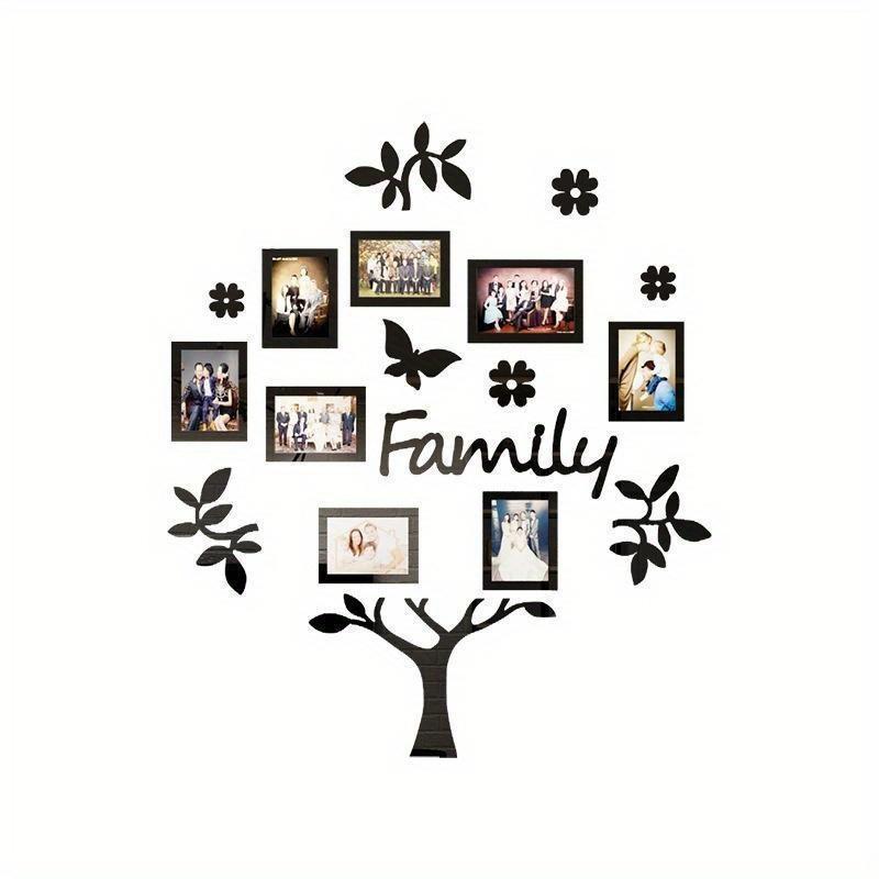 1Set New 3D Creative Home Decoration Photo Frame Tree Wall Sticker Living Room Bedroom Acrylic Stickers Home Decoration Supplies