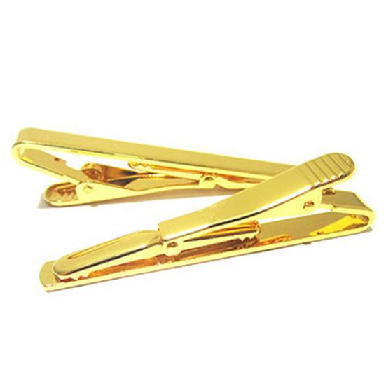 Men Silver/Gold Copper Chic Necktie Tie Bar Clasp Clip Formal Occasion Clamp Pin