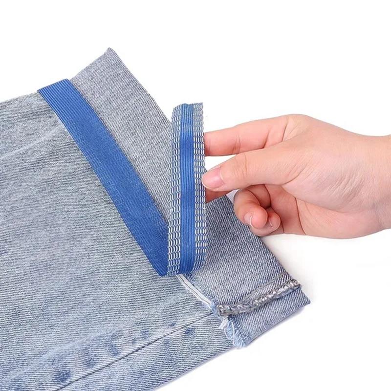 3/5/10M Pasta Autoadesiva per Pantaloni Stirabile Bordo Pantaloni Accorcia Ripara Pantaloni per Abbigliamento Jeans e Pantaloni Jeans Abbigliamento Cucito Fai da Te Tessuto