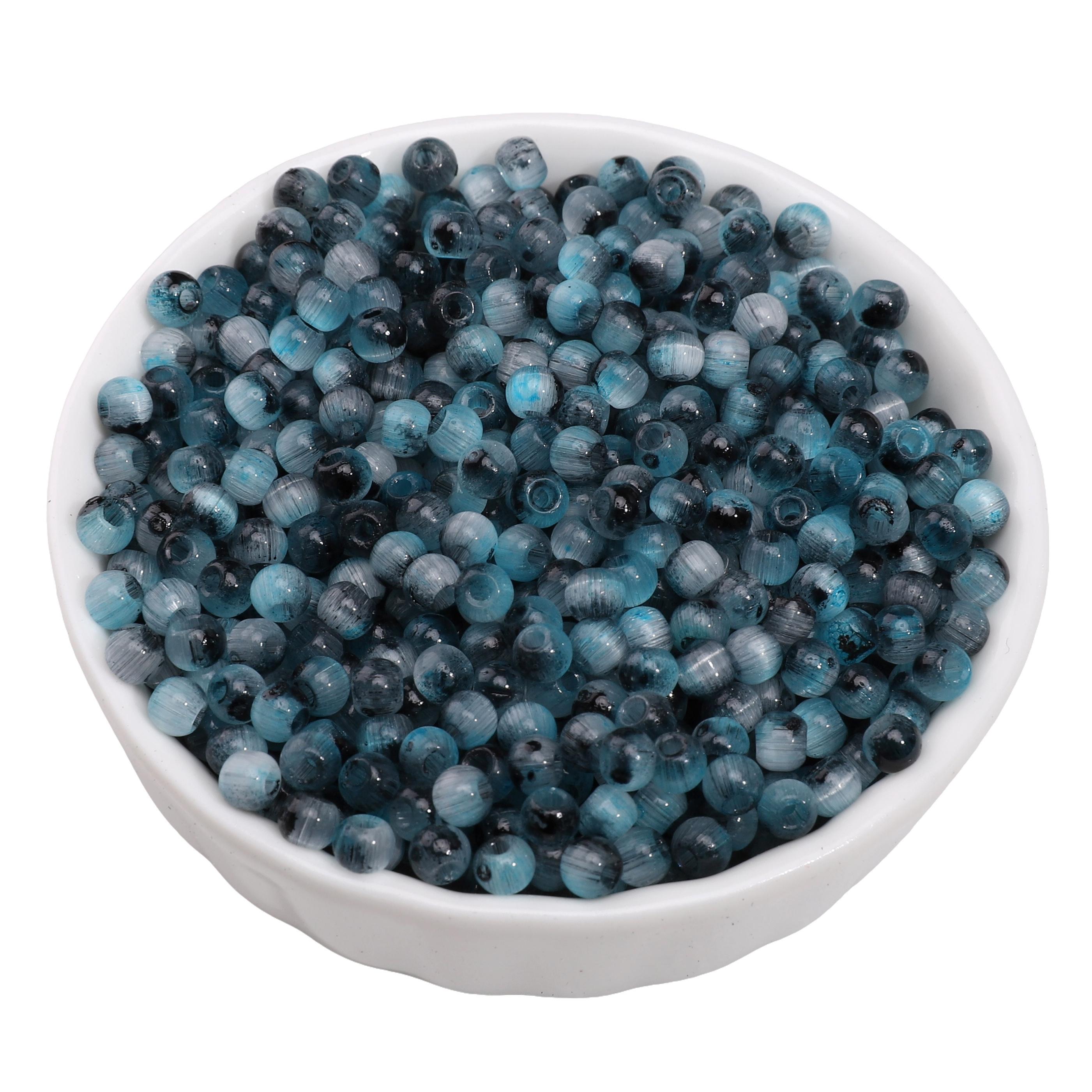 

150 шт. Отечественные высококачественные стеклянные бусины-бисер, разделительные бусины для изготовления ювелирных изделий, аксессуары 4mm 150pcs чёрный/синий