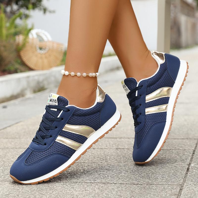 Fashion Lightweight Women's Casual Sports Shoes Fashion Striped Decor Breathable Sneakers Woman Plus Size Comfort Non Slip Walking Shoes