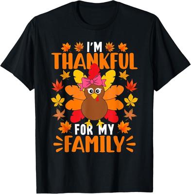 Ich bin dankbar für meine Familie T-Shirt Lustiges Truthahn Erntedank Geschenk Unisex T-Shirt