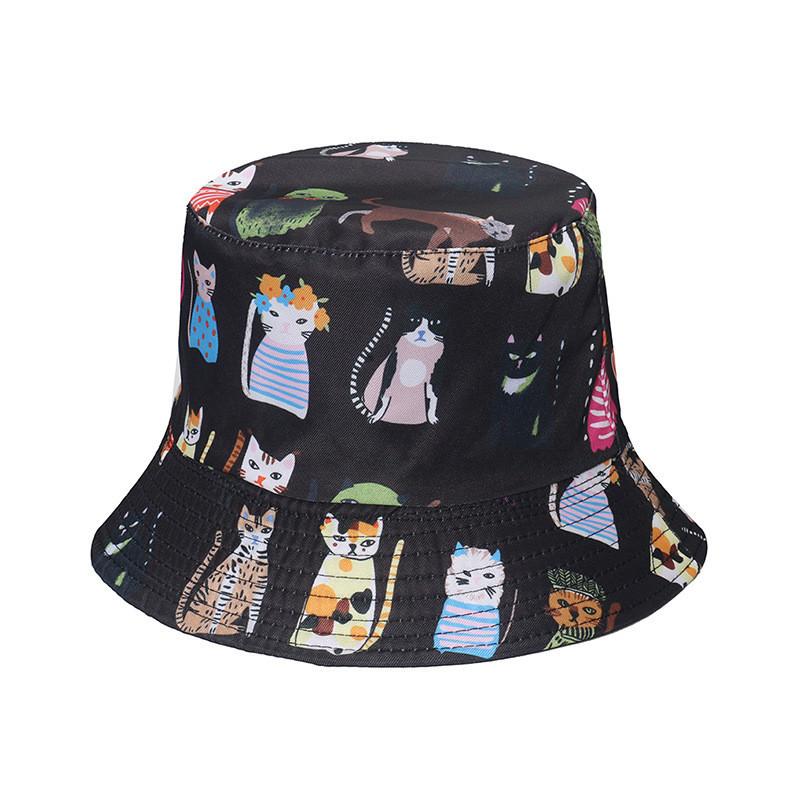 Trendy Pet Print Sun Hat For Women Fisherman Hat With Short Brim