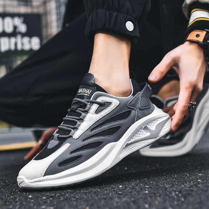 Men's Running Shoes Spring New Front Lace-up Trendy Shoes Fly-woven Breathable Casual Shoes Men's Shoes