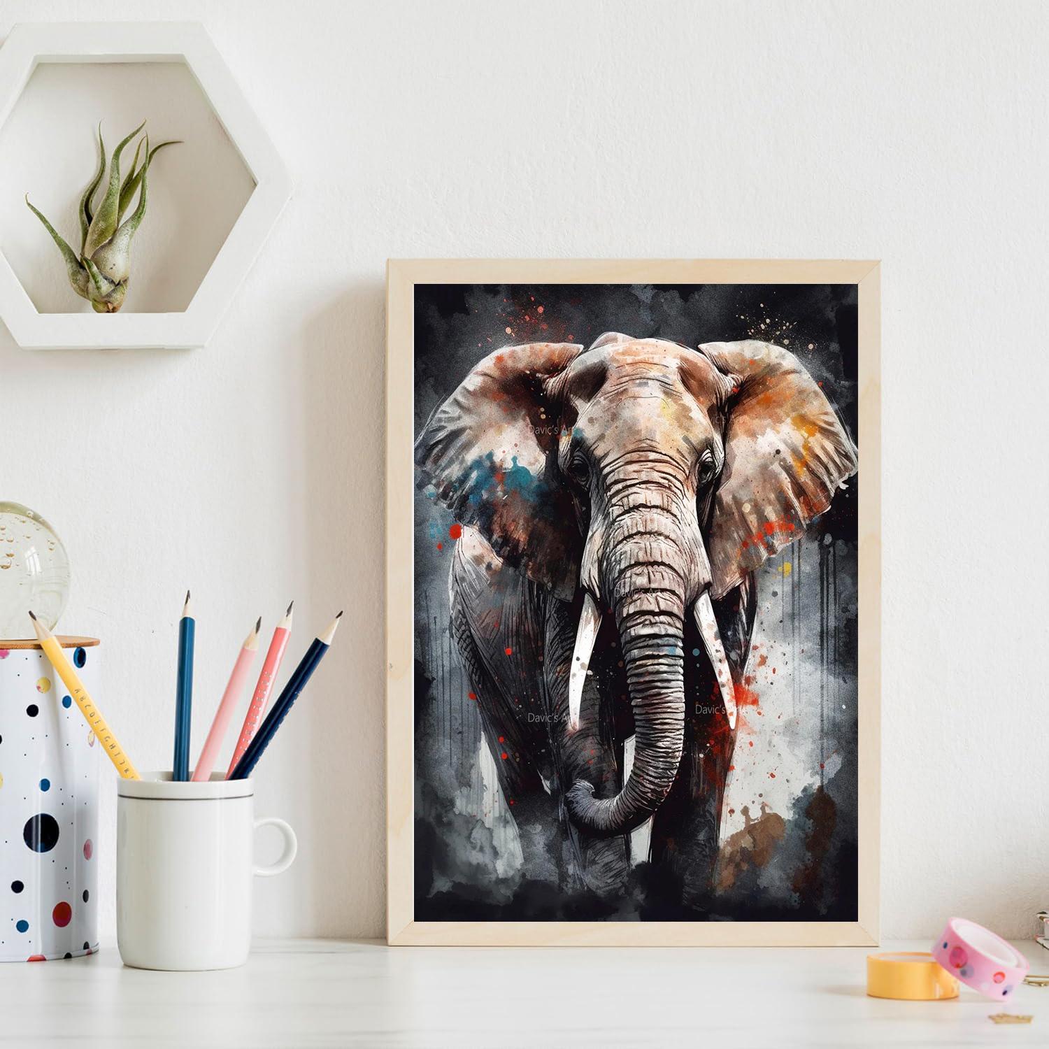 

DIY Алмазная картина Страшный слон-ретривер Набор для вышивки крестом Мозаика Искусство Алмазная картина Полный круг/Квадратный алмаз Украшение дома Square 50x70cm