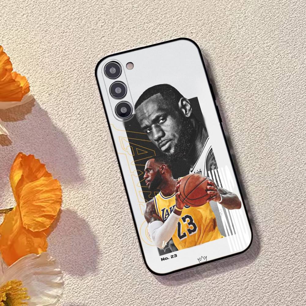 Basketball Superstar LeBron James Phone Case Black Silicone Soft For Samsung Galaxy A73,A72,A71,A70,A53,A52,A51