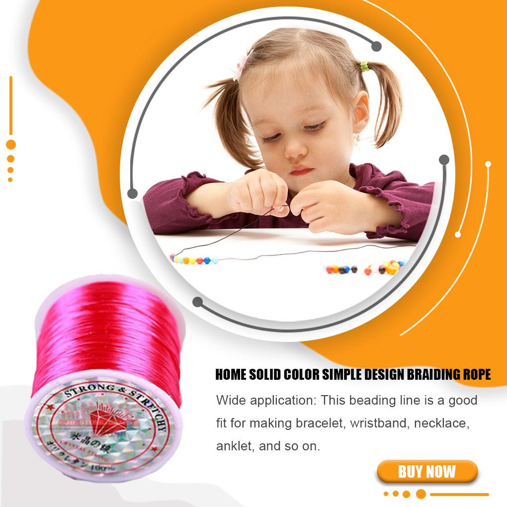 Solid Color Braiding Rope Bracelet Cord Roll Replacement Beading Elastic Line DIY Handmade Handicraft Accessories