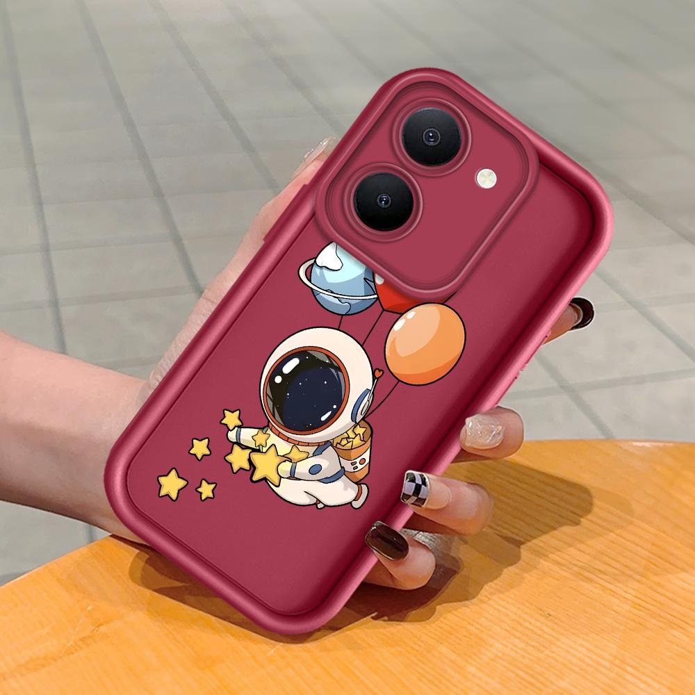 Soft Silicone Square Ladder Printing Pattern Phone Casing Full Cover Camera Shockproof Protection Rubber Case for Vivo