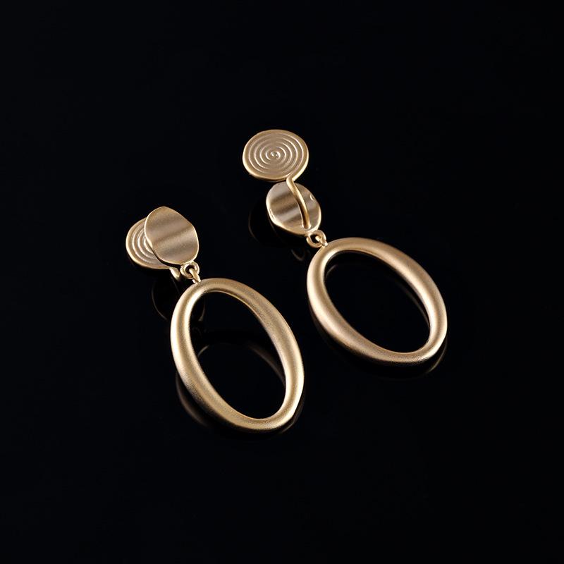 

Минималистичные овальные серьги-пусеты без прокола с золотым покрытием, гипоаллергенные