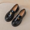 Thick-soled Inner Height-increasing Women's Shoes, 33 Small Size 34 Loafers for Women's 2025 Spring New British Style Small Leather Shoes