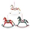Christmas Hanging Horse Figurines Iron Rocking Horse Ornament Eye-catching Christmas Tree Pendant Home Party Festival DIY Gift