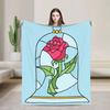 Beauty And The Beast Blanket Single Sided 2DPrint Soft Fluffy Warm Cozy Lightweight Blanket Bedroom Living Room Sofa Travel Gift